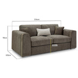 Chenille Fabric 3 Seater Sofa - Naples