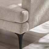 Chenille Fabric 3 Seater Sofa With Slim Black Legs - Carrera