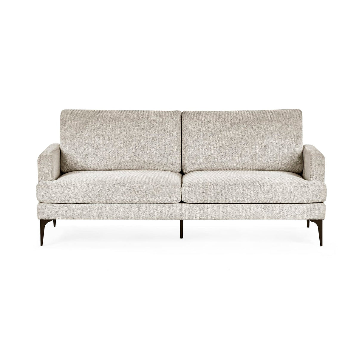 Chenille Fabric 3 Seater Sofa With Slim Black Legs - Carrera