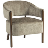 Chenille Fabric Accent Chair 71cm Wide With Wooden Frame - Velmora