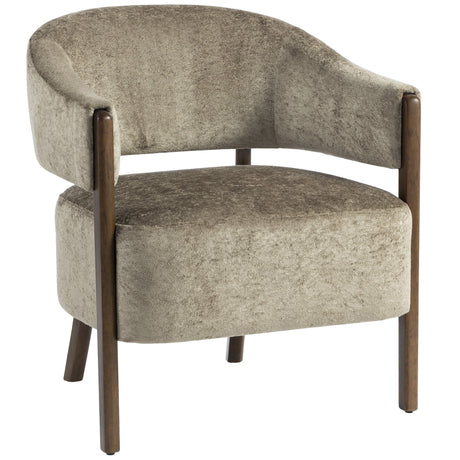 Chenille Fabric Accent Chair 71cm Wide With Wooden Frame - Velmora