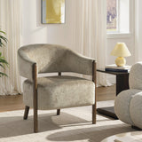 Chenille Fabric Accent Chair 71cm Wide With Wooden Frame - Velmora