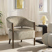 Chenille Fabric Accent Chair 71cm Wide With Wooden Frame - Velmora