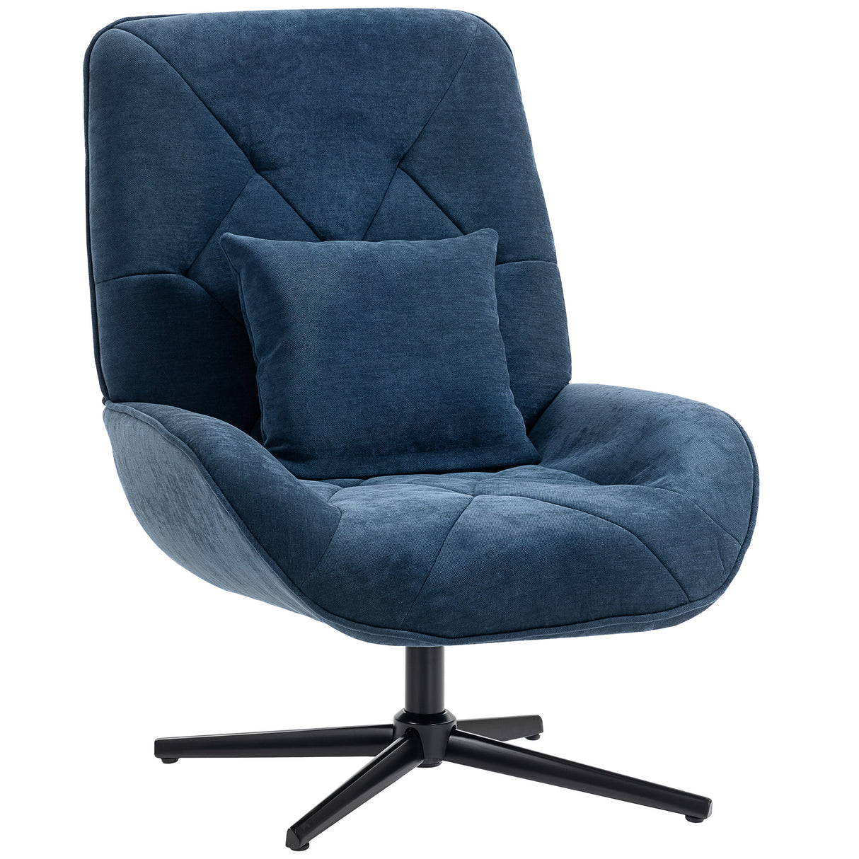 Chenille Fabric Accent Chair 72cm Wide With Lumbar Pillow - Velmora