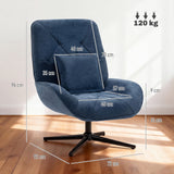Chenille Fabric Accent Chair 72cm Wide With Lumbar Pillow - Velmora