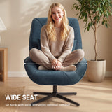 Chenille Fabric Accent Chair 72cm Wide With Lumbar Pillow - Velmora