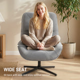 Chenille Fabric Accent Chair 72cm Wide With Lumbar Pillow - Velmora