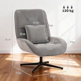 Chenille Fabric Accent Chair 72cm Wide With Lumbar Pillow - Velmora