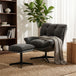 Chenille Fabric Accent Chair 80cm Wide With Footstool - Velmora