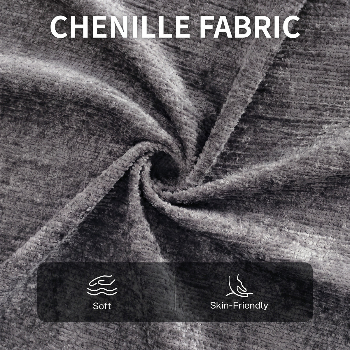 Chenille Fabric Armchair 69cm Wide With Ottoman - Velmora