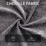 Chenille Fabric Armchair 69cm Wide With Ottoman - Velmora