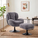 Chenille Fabric Armchair 69cm Wide With Ottoman - Velmora