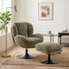 Chenille Fabric Armchair 69cm Wide With Ottoman - Velmora