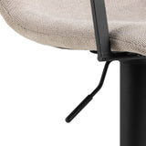 Chenille Fabric Bar Stools in Set of 2 With Swivel Function - Pablo
