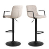 Chenille Fabric Bar Stools in Set of 2 With Swivel Function - Pablo