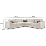 Chenille Fabric Corner Sofa Large - Naples