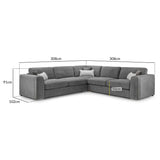 Chenille Fabric Corner Sofa Large - Naples