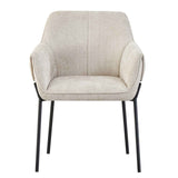 Chenille Fabric Dining Chairs 62cm Wide in Set Of 2 - Milan