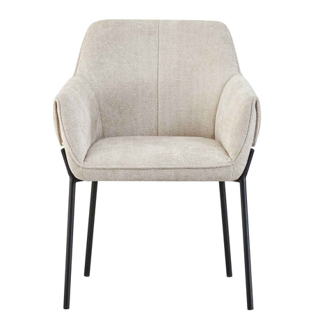 Chenille Fabric Dining Chairs 62cm Wide in Set Of 2 - Milan