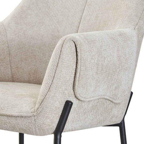 Chenille Fabric Dining Chairs 62cm Wide in Set Of 2 - Milan