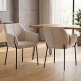 Chenille Fabric Dining Chairs 62cm Wide in Set Of 2 - Milan