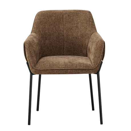 Chenille Fabric Dining Chairs 62cm Wide in Set Of 2 - Milan