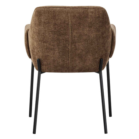Chenille Fabric Dining Chairs 62cm Wide in Set Of 2 - Milan