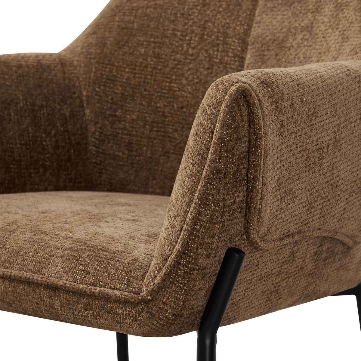 Chenille Fabric Dining Chairs 62cm Wide in Set Of 2 - Milan