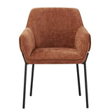 Chenille Fabric Dining Chairs 62cm Wide in Set Of 2 - Milan
