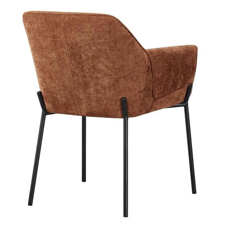 Chenille Fabric Dining Chairs 62cm Wide in Set Of 2 - Milan