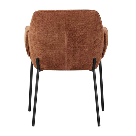 Chenille Fabric Dining Chairs 62cm Wide in Set Of 2 - Milan