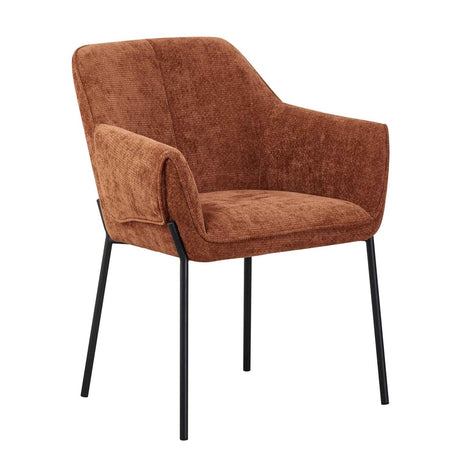 Chenille Fabric Dining Chairs 62cm Wide in Set Of 2 - Milan