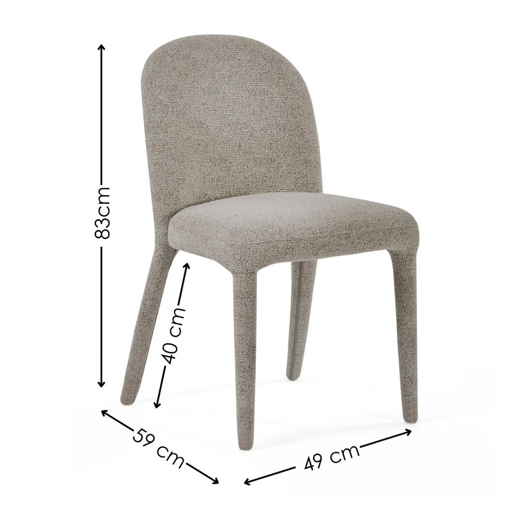 Chenille Fabric Dining Chairs in Set Of 2 - Holly