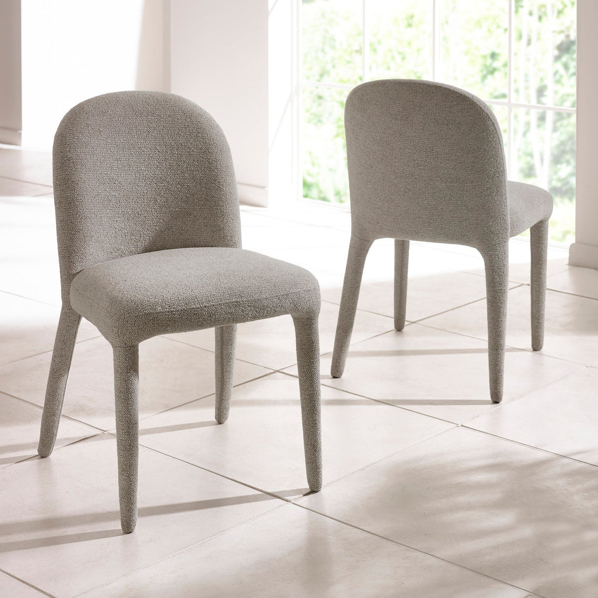 Chenille Fabric Dining Chairs in Set Of 2 - Holly