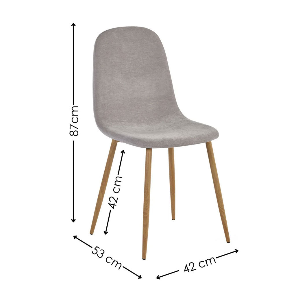 Chenille Fabric Dining Chairs in Set Of 4 - Lottie