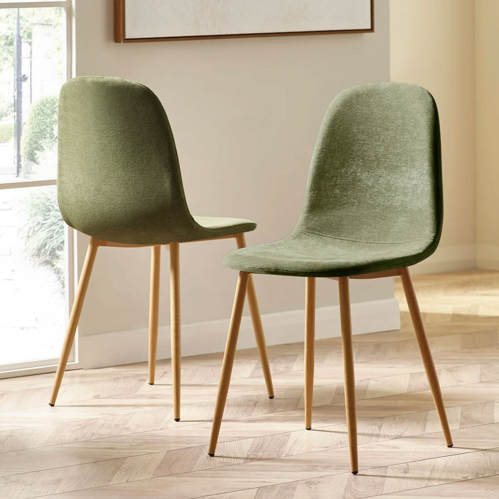 Chenille Fabric Dining Chairs in Set Of 4 - Lottie