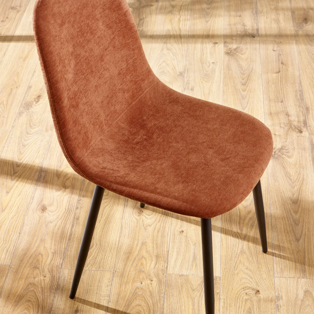 Chenille Fabric Dining Chairs in Set Of 4 - Lottie