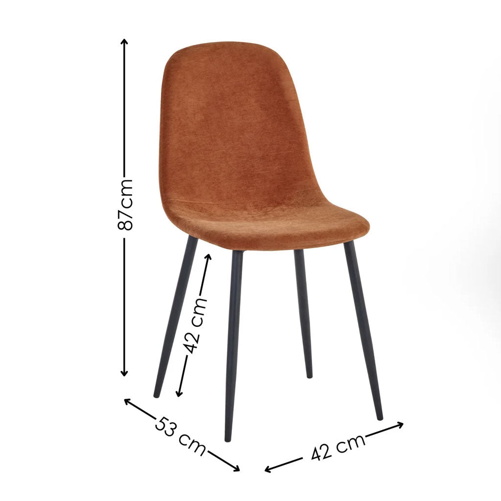 Chenille Fabric Dining Chairs in Set Of 4 - Lottie