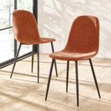 Chenille Fabric Dining Chairs in Set Of 4 - Lottie