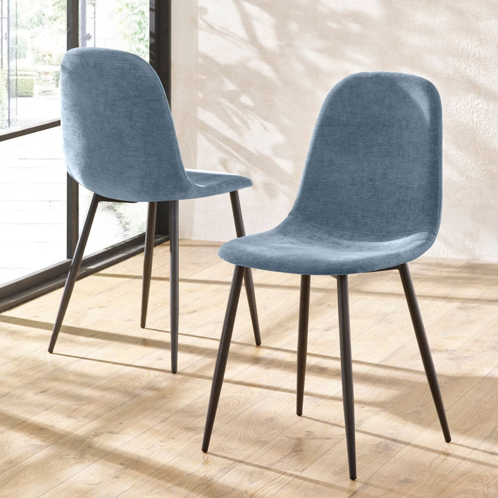 Chenille Fabric Dining Chairs in Set Of 4 - Lottie