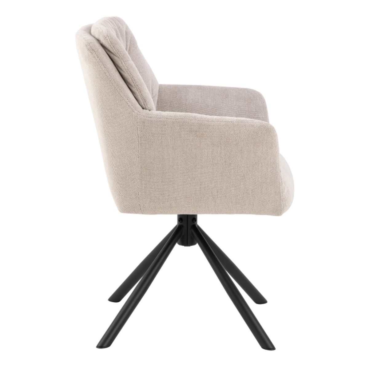 Chenille Fabric Dining Chairs in Set of 2 With Armrest Swivel - Alonso