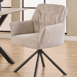 Chenille Fabric Dining Chairs in Set of 2 With Armrest Swivel - Alonso
