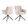 Chenille Fabric Dining Chairs in Set of 2 With Armrest Swivel - Alonso
