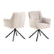 Chenille Fabric Dining Chairs in Set of 2 With Armrest Swivel - Alonso