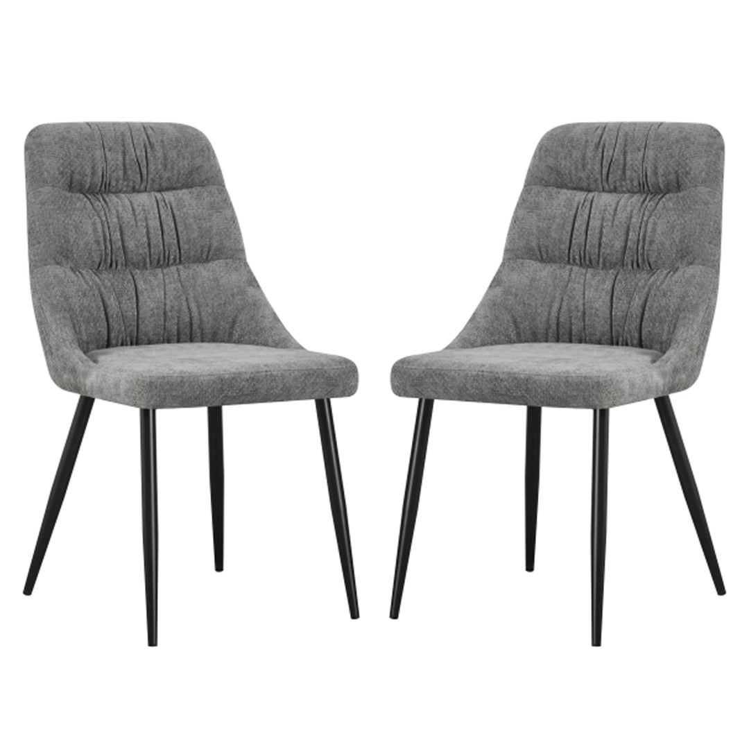 Chenille Fabric Dining Chairs in Set Of 2 - Rhodes