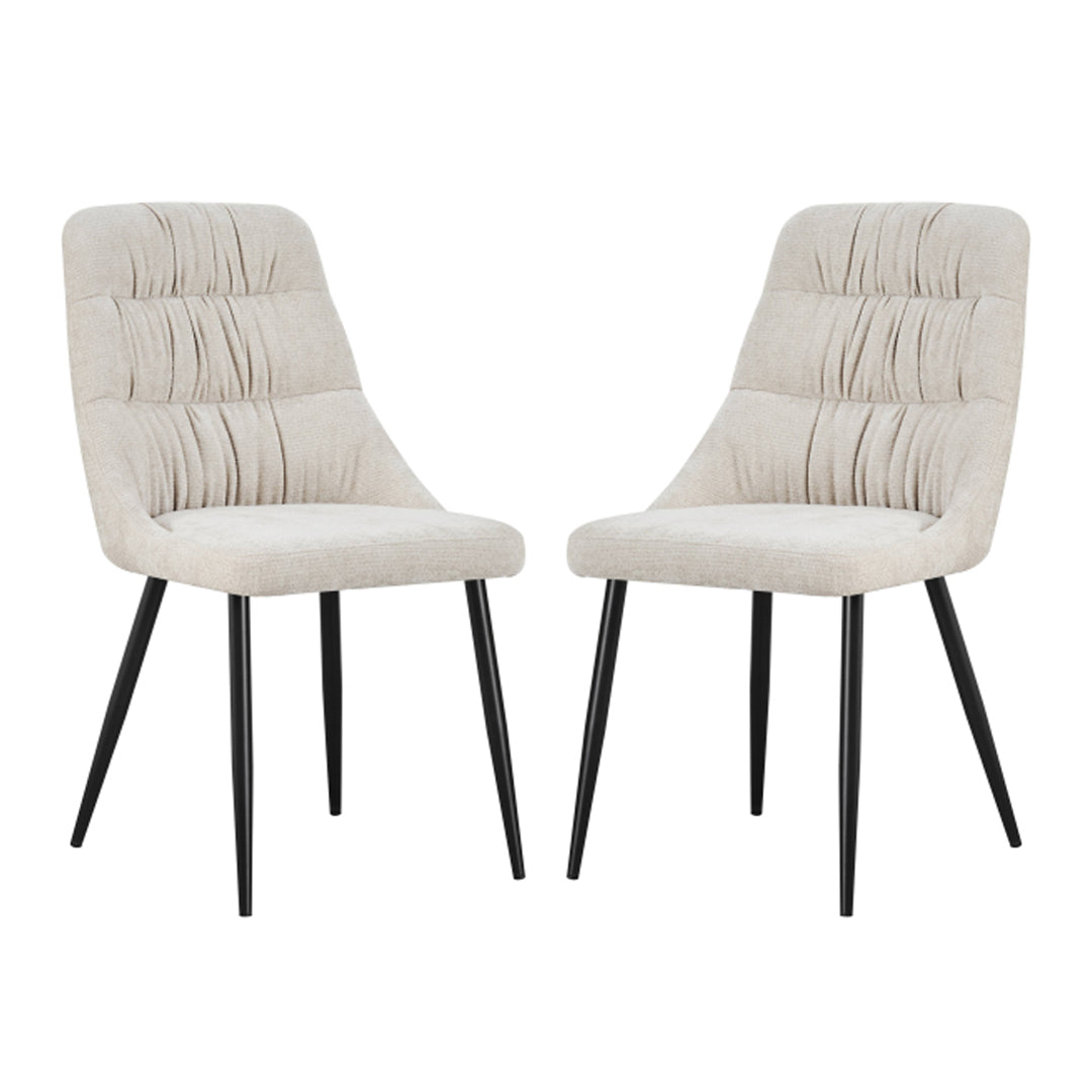 Chenille Fabric Dining Chairs in Set Of 2 - Rhodes