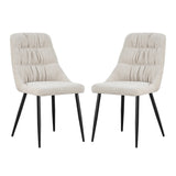Chenille Fabric Dining Chairs in Set Of 2 - Rhodes