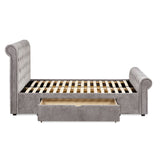 Chenille Fabric Double Bed With 2 Drawers - Ravello