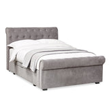 Chenille Fabric Double Bed With 2 Drawers - Ravello