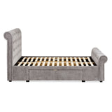Chenille Fabric Double Bed With 2 Drawers - Ravello